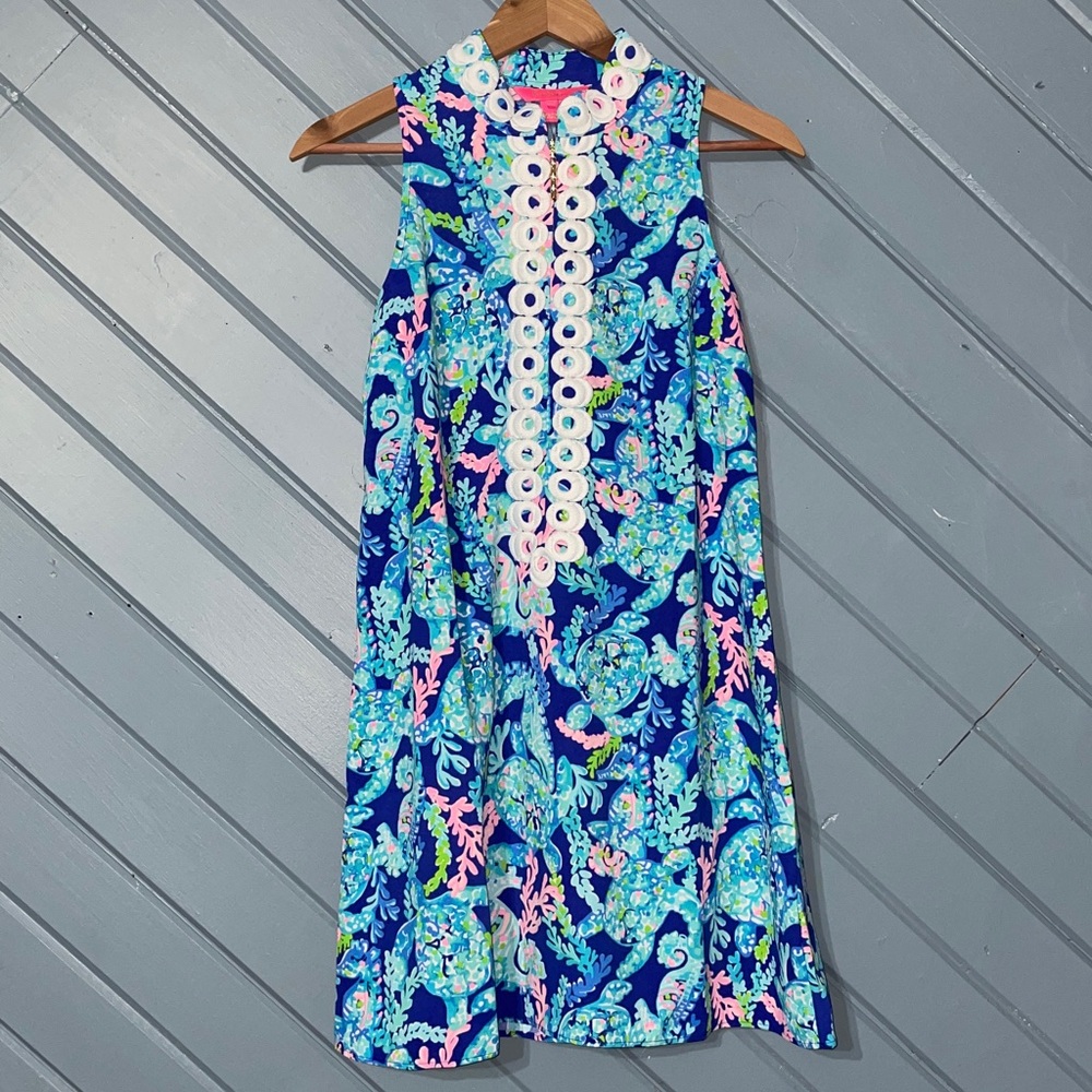 Lilly Pulitzer Jane Shift dress in Corsica Blue Turtle Villa